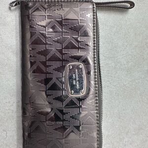 Michael Kors Silver Zip-Around Wallet
